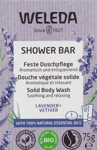 Weleda Твердый арома-бар для душа "Лаванда и ветивер" Shower Bar Solid Body Wash Lavander+Vetiver