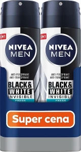 Nivea Набір MEN Invisible for Black & White Fresh Deodorant Spray (deo/2 x 150ml)