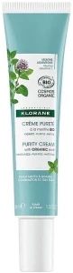 Klorane Очищувальний крем для обличчя Bio Aquatic Mint Purifying Cream