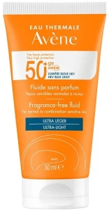 Avene Сонцезахисний флюїд для обличчя без запаху Eau Thermale Fragrance-Free Fluid SPF 50+