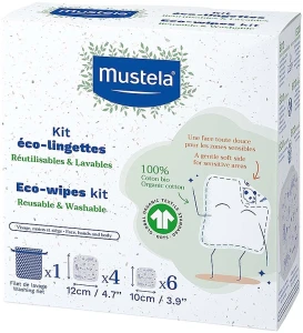 Mustela Екосерветки зі 100% органічної бавовни Eco-Wipers Kit