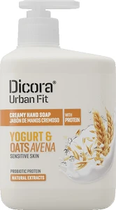 Dicora Urban Fit Жидкое кремовое мыло для рук "Йогурт и овсянка" Creamy Hand Soap Yogurt & Oats Avena