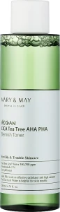 Тонер з центелою азіатською і чайним деревом - Mary & May Vegan Cica Tea Tree AHA PHA Toner, 200 мл