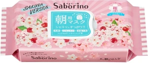 BCL Тканевая маска-салфетка для утреннего ухода за лицом Saborino Awakening Sheet Mask Cherry Blossom