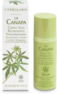 L’Erbolario Крем для обличчя "Конопляний" La Canapa Hemp Nourishment Face Cream