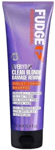 Fudge Ежедневный тонирующий шампунь для волос Every Day Clean Blonde Damage Rewind Violet-Toning Shampoo
