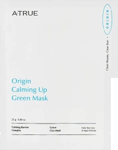 A-True Заспокійлива маска з екстрактом центели та гіалуроновою кислотою Origin Calming Up Green Mask