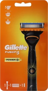 Gillette Бритва с 1 сменной кассетой (оранжевая упаковка) Fusion5 Power