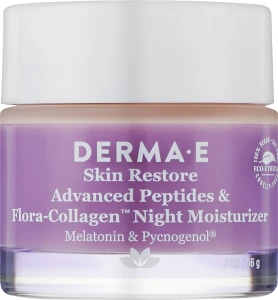 Derma E Нічний зволожувальний пептидний крем проти глибоких зморщок Skin Restore Advanced Peptides & Flora- Collager Night Moisturizer