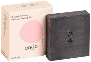 Ondo Beauty 36.5 Мило з вугіллям для обличчя та тіла Charcoal & Willow Purifying Cleansing Bar