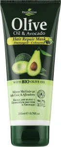 Madis Маска для волосся з олією оливи та авокадо HerbOlive Olive Oil & Avocado Hair Repair Mask