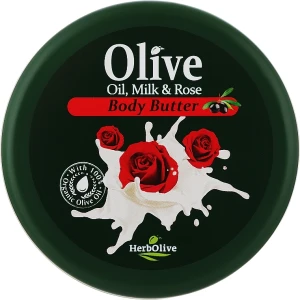 Madis Олія для тіла з молоком і екстрактом олії троянди HerbOlive Olive Oil Milk & Rose Body Butter