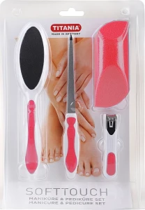 Titania Набір для манікюру, рожевий Softtouch Manicure & Pedicure Set