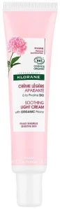 Klorane Заспокійливий крем для обличчя з екстрактом півонії Peony Light Soothing Cream