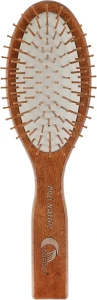 Gorgol Расческа для волос на резиновой подушке с пластиковыми зубчиками, 9 рядов, прямая, темная