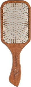 Gorgol Расческа для волос на резиновой подушке с пластиковыми зубчиками, 11 рядов, темная