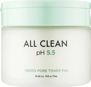 Heimish Очищувальні тонер-педи для обличчя All Clean pH 5.5 Green Pore Toner Pad