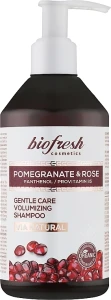 BioFresh Ніжний міцелярний шампунь для об'єму "Гранат і троянда" Via Natural Pomergranate & Rose Gentle Care Volumizing Shampoo