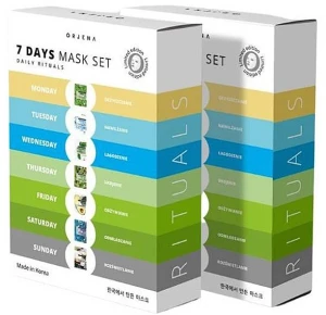 Orjena Набор тканевых масок, 7 продуктов 7 Days Daily Rituals Mask Set