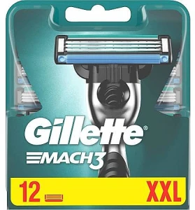Gillette Сменные картриджи для бритья мужские, 12 шт. Mach3