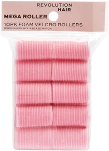 Revolution Haircare Бігуді-липучки, рожеві, 10 шт. Mega Pink Velcro Heatless Rollers