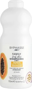 Byphasse Шампунь для волос с папайей, маракуйей и манго 2 в 1 Family Fresh Delice Shampoo