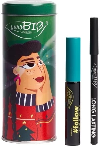 PuroBio Cosmetics Green Box High-Quality Eye Make-Up In A Set (mascara/8ml + eye/pencil/1.3g) Набір