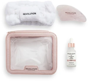 Makeup Revolution Набор Skincare The Hyaluronic Acid Skincare Gift Set (bag/1pc + headband/1pc + f/mass/1pc + f/ser/30ml)