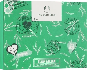 The Body Shop Набор Clean & Gleam Tea Tree Skincare Gift Christmas Gift Set (oil/10ml + ton/60ml + f/wash/60ml)