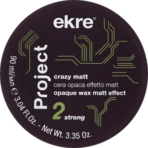 Ekre Воск для волос с матовым эффектом Project Strong Fix Crazy Matte Wax, 90ml
