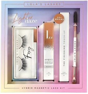 Lola's Lashes Foxy Hybrid Magnetic Eyelash Kit (eyeliner/3ml + remover/2.5ml + eyelashes/2pcs + brush) Набор