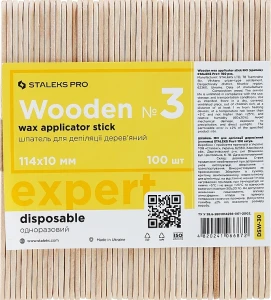 Staleks PRO Шпатель для депиляции деревянный №3, 100 шт. Wooden Wax Applicator Stick №3