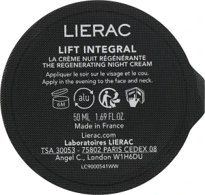 Lierac Відновлювальний нічний крем для обличчя Lift Integral The Regenerating Night Cream Refill (змінний блок)