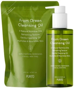 Набор Гидрофильное масло для снятия макияжа - PURITO From Green Cleansing Oil Set, 200 мл + 200 мл