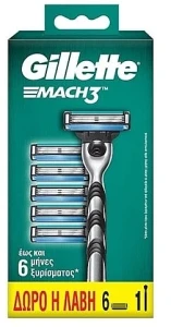 Gillette Бритвенный станок с 6 сменными кассетами Mach3