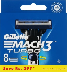 Gillette Сменные кассеты для бритья, 8 шт. Mach3 Turbo 6 Months Of Shaving