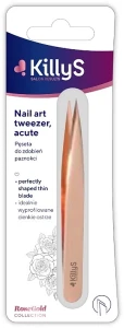 KillyS Пинцет для дизайна ногтей, розовое золото Nail Art Tweezer Rose Gold