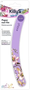 KillyS Пилочка для ногтей изогнутая, 180/240, фиолетовая Flora Love Pink