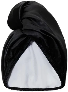 Glov Двухстороннее атласное полотенце для волос, черное Double-Sided Satin Hair Towel Wrap Black