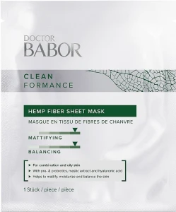 Babor Doctor Cleanformance Hemp Fiber Sheet Mask Тканевая маска из конопляного волокна для лица