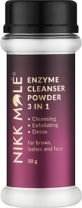 Nikk Mole Энзимная очищающая пудра для бровей, ресниц и лица Enzyme Cleanser Powder 3 in 1