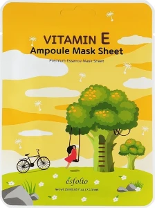 Esfolio Увлажняющая тканевая маска для лица с витамином Е Vitamin E Ampoule Mask Sheet