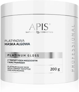 APIS Professional Платинова маска з водоростей із трипептидом міді та ніацинамідом Platinum Gloss Platinum Algae Mask
