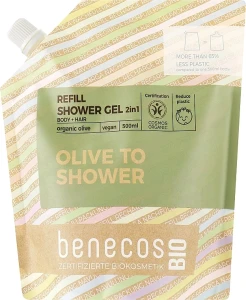 Benecos Гель для душа 2в1 Shower Gel and Shampoo Organic Olive (сменный блок)
