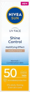 Nivea Крем для лица с матирующим эффектом SPF50 Sun UV Face Shine Control Mattifying Effect Medium Tinted Cream SPF50