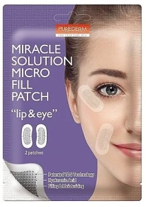 Purederm Патчі для очей і губ з мікроголками Miracle Solution Micro Fill Lip & Eye