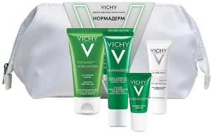 Vichy Набір для корекції недоліків жирної та проблемної шкіри обличчя Normaderm (gel/50ml + fluid/30ml + serum/5ml + fluid/15ml + bag)