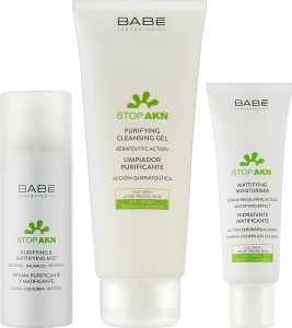 BABE Laboratorios Набор "Идеальная кожа без недостатков" STOP AKN (f/gel/200ml + f/cr/50ml + mist/75ml)