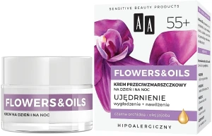 AA Зміцнювальний денний і нічний крем проти зморщок 55+ Flowers & Oils Night And Day Cream