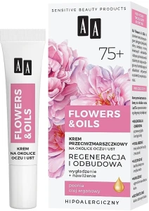 AA Крем від зморщок для зони навколо очей і губ 75+ Flowers & Oils Anti-Wrinkle Eyes And Lip Cream